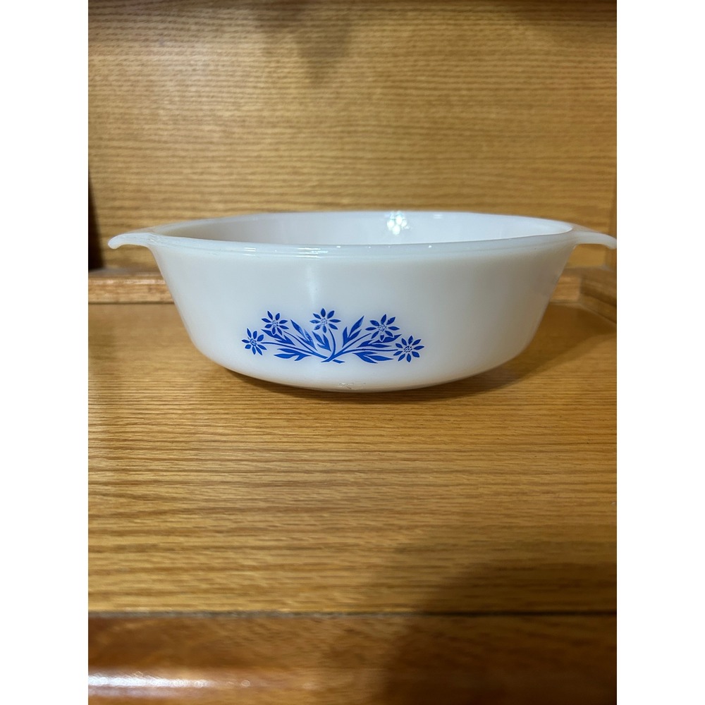 Vintage Anchor Hocking  Blue‎ Coneflower 2 qt. Casserole Bowl